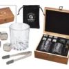Whisky Geschenk-Set Mit 2 Gläsern, Eiswürfeln Aus Edelstahl, Zange, Samtbeutel In Einer Schönen Holzbox -Optimal Weinglas Geschäft 4d63642650bc74b81550c574fe691c12