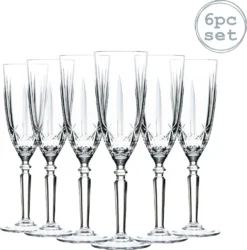 RCR Kristall Orchestra Cut Glas Champagner-Flöten-Gläser Set - 200ml - Packung Mit 6