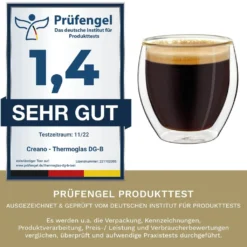 Creano Doppelwandige Espresso-Gläser, 4er-Set 100ml Thermo-Gläser Mit Schwebe-Effekt -Optimal Weinglas Geschäft 60b5534962f8254466d484c1de88b9f1