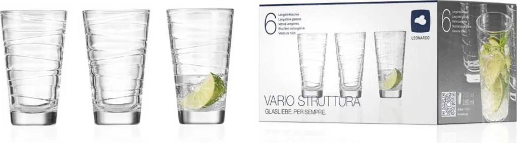 LEONARDO 019450 Vario Struttura Longdrinkbecher, Glas, 280 Ml, Klar (6 Stück) 9 LEONARDO 019450 Vario Struttura Longdrinkbecher, Glas, 280 Ml, Klar (6 Stück) – Bild 7