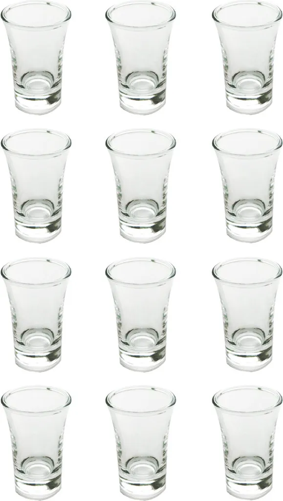 Schnapsgläser Shooter Stamper Glas Klassische Leichte V-Form 40 Ml 12 Stück