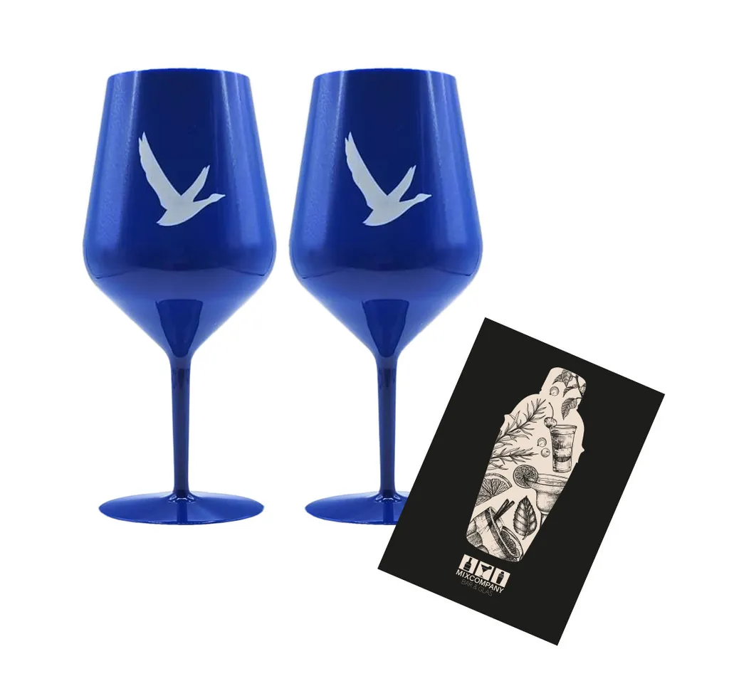 Grey Goose Vodka 2er Set Kelch/Glas Kunststoff Acryl Stielglas 2 Stück In Blau